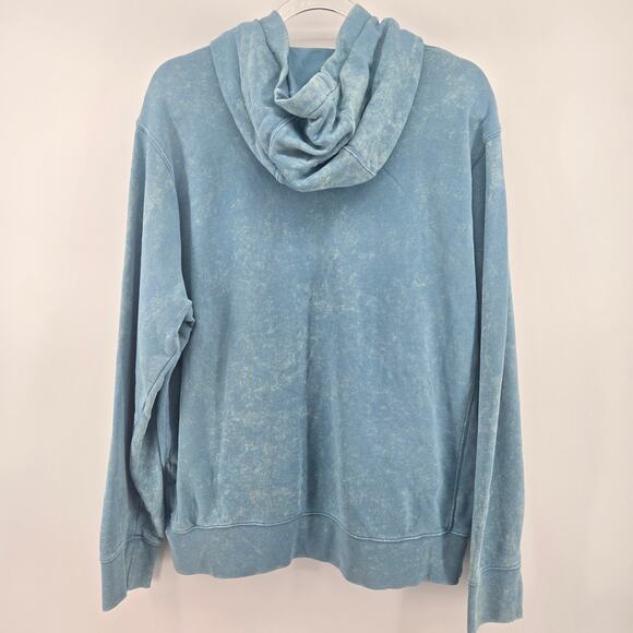 Nike Blue Bleach Washed Embroidered Hoodie Size LG Streetwear Casual Comfy - Picture 7 of 10